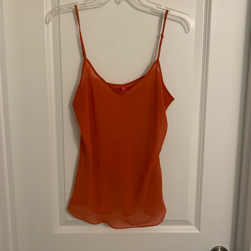 Sheer Orange Shell Tank (Women’s Medium)